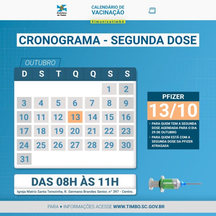 CRONOGRAMA SEGUNDA DOSE