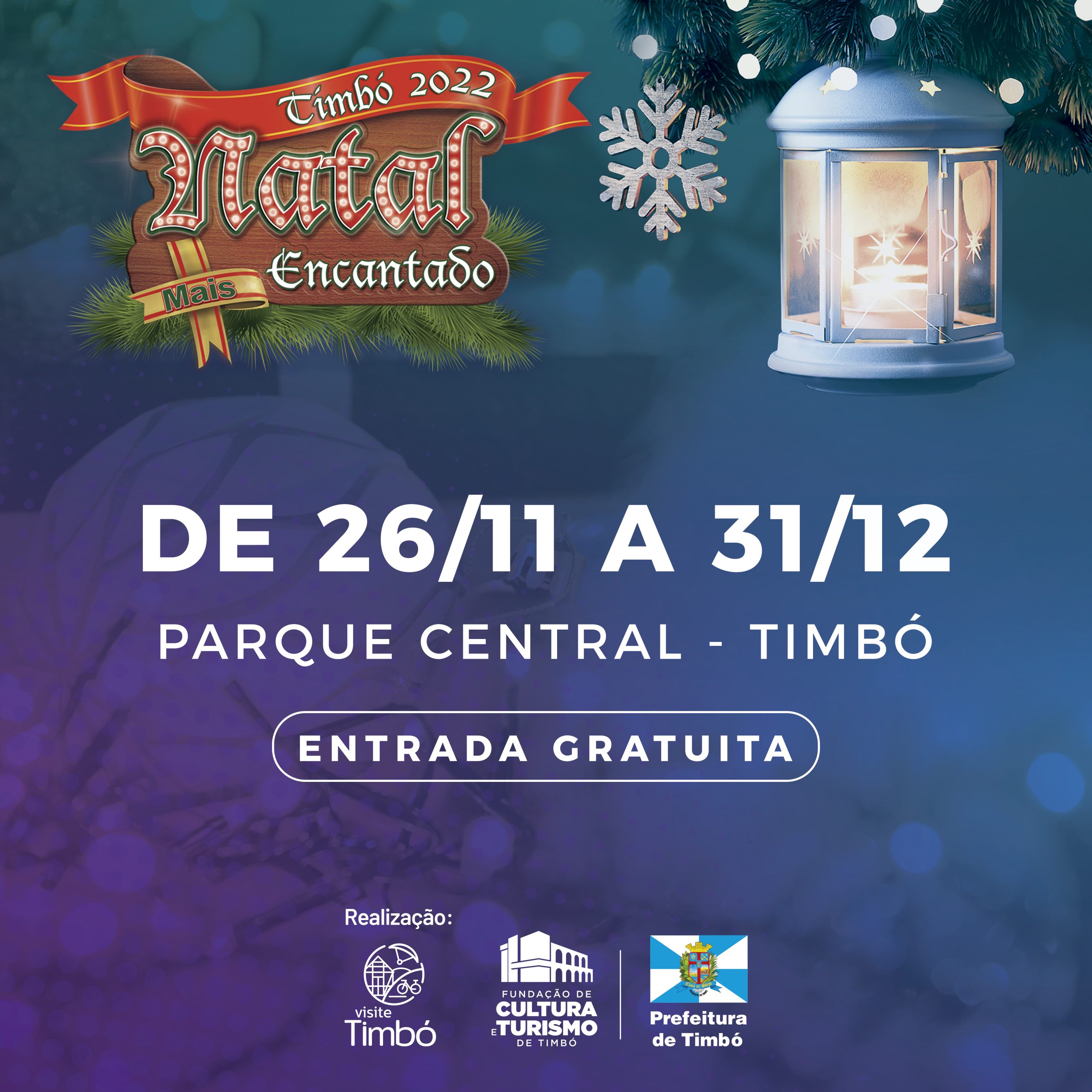 Natal Mais Encantado de Timbó inicia neste sábado - Prefeitura de Timbó