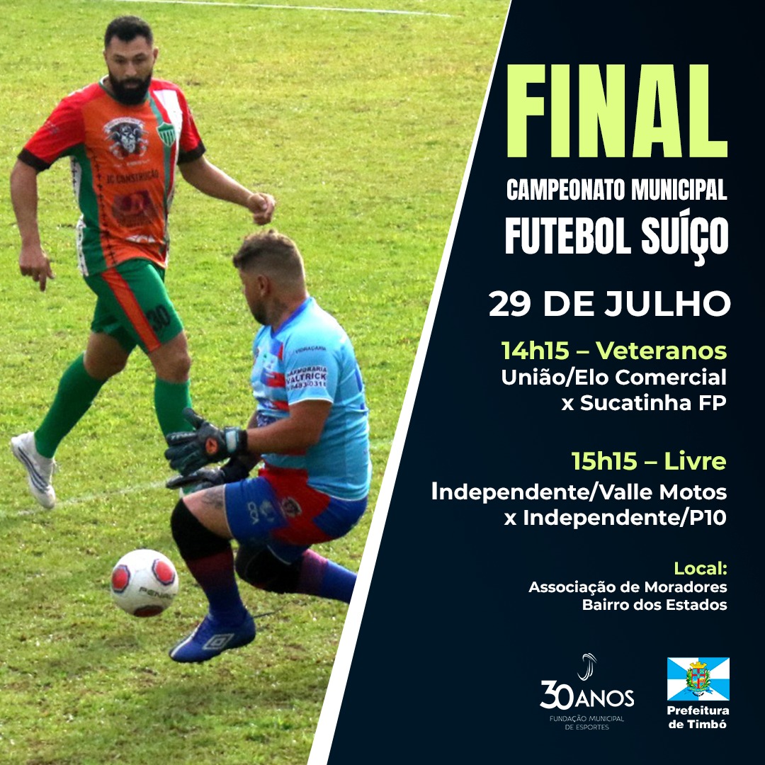 Final do Campeonato de Futebol Suíço acontecerá nesta quarta-feira, 10 -  Prefeitura de Laguna