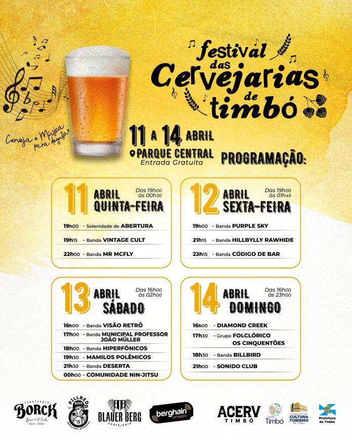 PROGRAMAÇÃO FESTIVAL DAS CERVEJARIAS